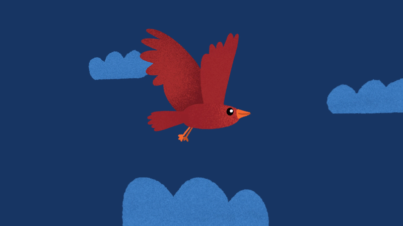 Animation eines Vogels