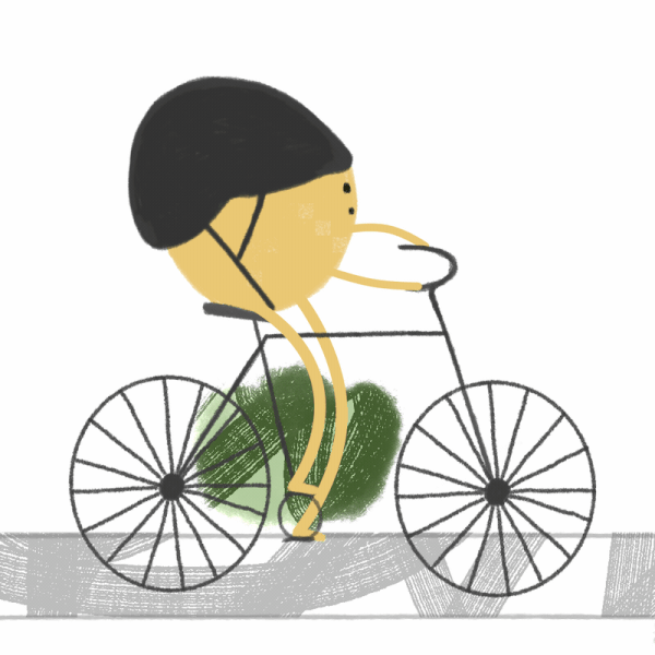 Animation eines Fahrrads