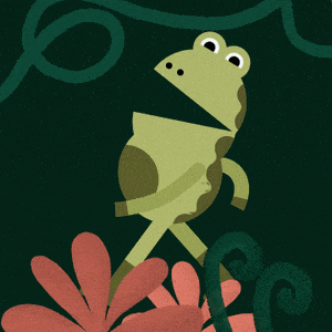 Animation eines laufenden Frosches
